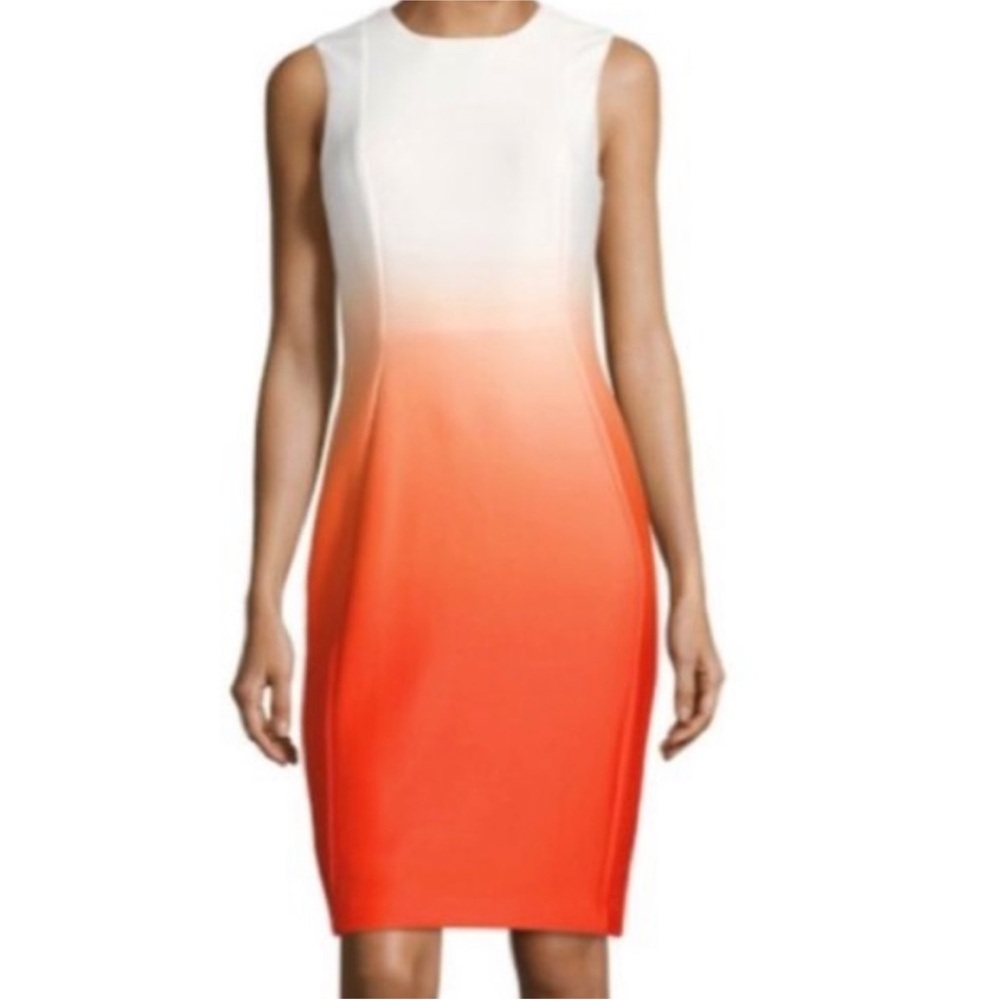 Calvin Klein White and Orange Mini Dress